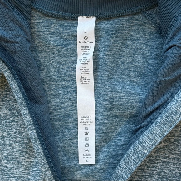 Lululemon Women’s Always Alert Half-Zip Crewneck - Blue/Teal - Picture 3 of 9